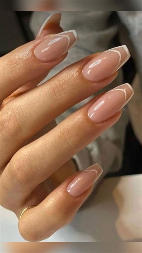 Simple Nude Wedding Nail Ideas Coffin Acrylic Nail Inspo Wedding