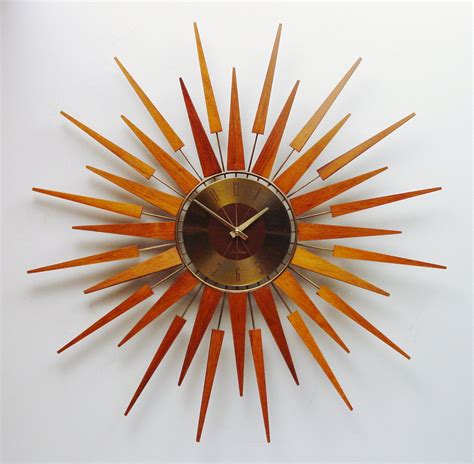 Starburst Wall Clock By Seth Thomas Mid Century Modern Sunburst Atomic