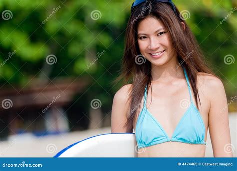 Beach Babe Stock Image Image Of Asian Holding Bikini 4474465