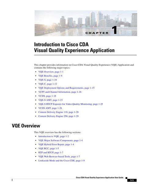 Pdf Introduction To Cisco Cda Visual Quality Experience · Cisco