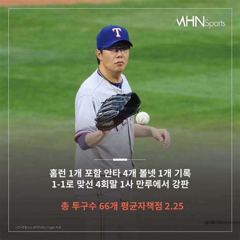 Mlb 선발 데뷔 양현종 짧고 강했다8k 탈삼진 행진 카드뉴스