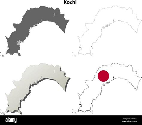 Kochi Blank Outline Map Set Stock Vector Image Art Alamy