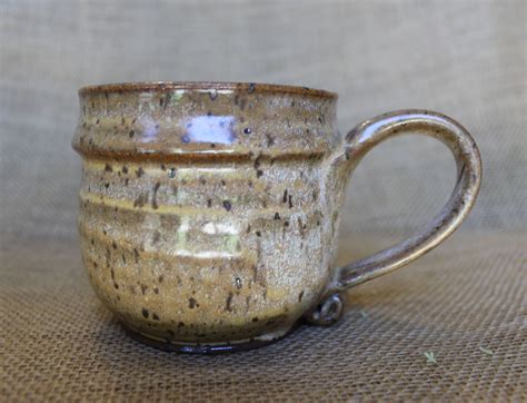 Matte Rustic Speckled Ceramic Coffee Mug Wheel Thrown Pottery