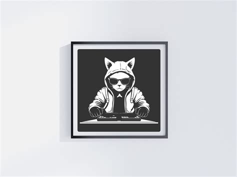 Cat DJ Wall Art Printable Twitch Pet Thinking Dj Kitten - Etsy