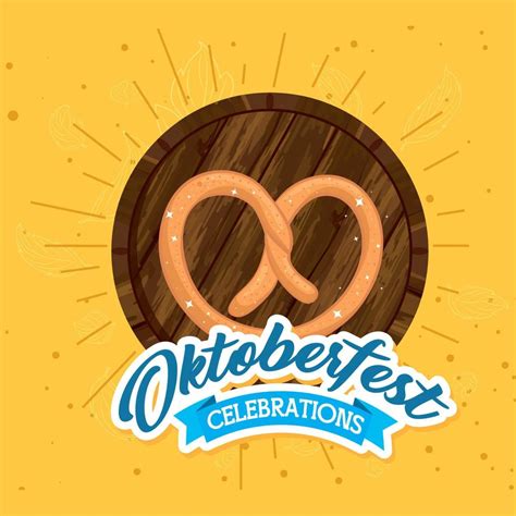 oktoberfest pretzel on beer barrel vector design 18772243 Vector Art at ...