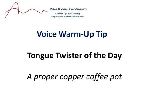 Vocal Warm Up Tip Try Saying It Progressively Faster Vocal Lessons