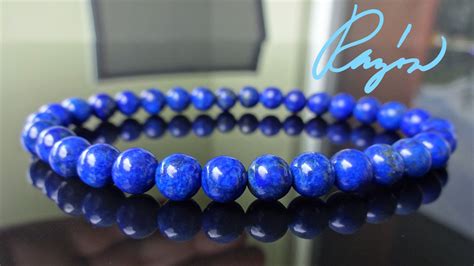 Genuine Lapis Lazuli Bead Bracelet For Men Or Women On