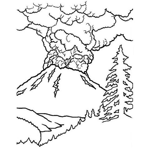 Zeichnung Vulkan Natur Zum Ausmalen Druckbare Malvorlagen