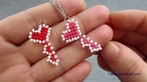 KALP ANAHTARLI BONCUK KOLYE YAPIMI HEART KEY BEAD NECKLACE MAKING