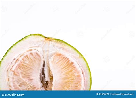 Close Up Pomelos Peeled On White Background Healthy Fruit Food Isolated