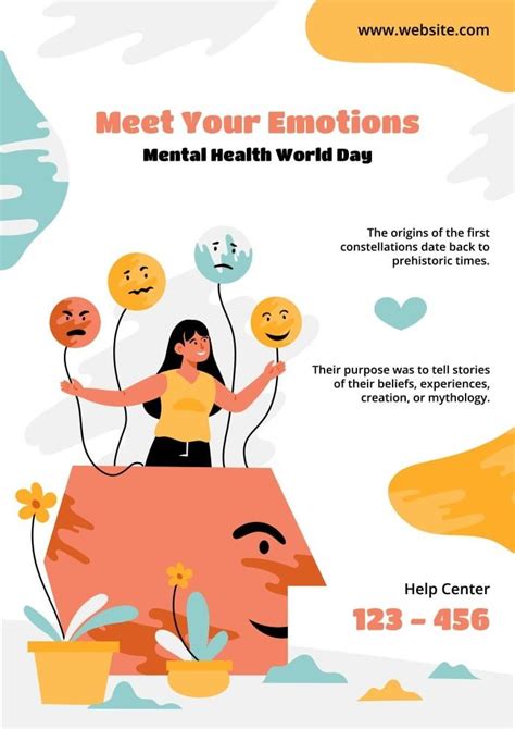 Hand Drawn Meet Your Emotions Psychology Poster Psychology Posters