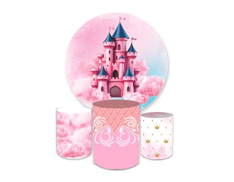 Kit Capa Painel Trio Cilindros Castelo Rosa Loja Bibi Pain Is