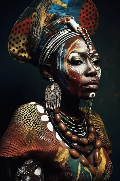 Premium AI Image | African queen A close up of a person with a face ...