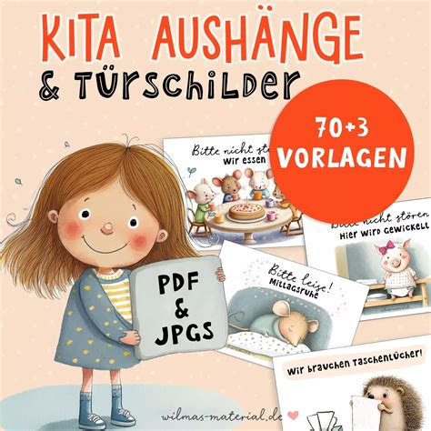 70 3 super praktische Aushänge Kita Kindergarten Schilder