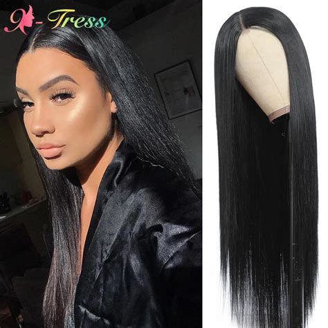 X Tress Peruca De Cabelo Preto Liso E Longo Para Mulheres Negras