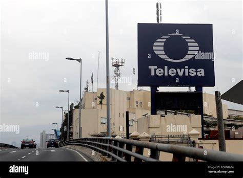 The Logo Of Broadcaster Televisa Is Seen Outside Its Headquarters In