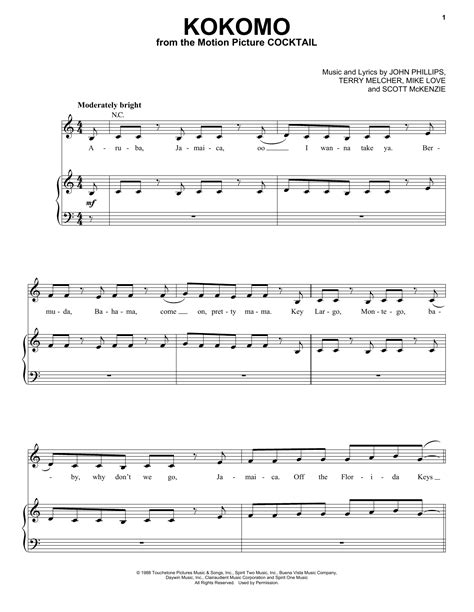 Kokomo Sheet Music Direct