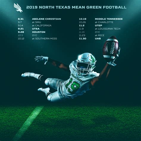 2019 UNT Football Schedule: by Brett Gemas on Behance