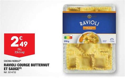 Promo Cucina Nobile Ravioli Courge Butternut Et Sauge Chez Aldi