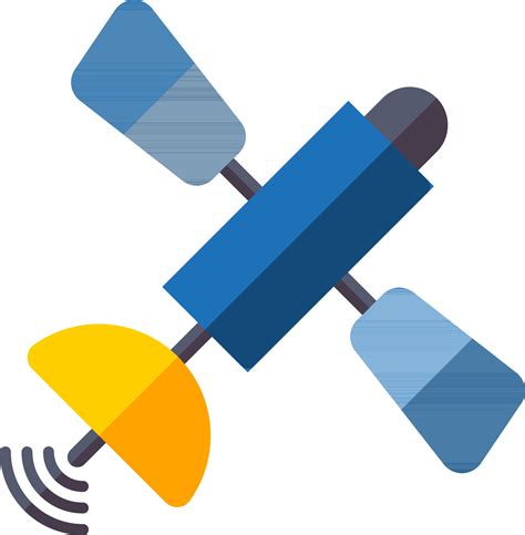 Satellite Icon In Blue And Yellow Color Vector Art At Vecteezy