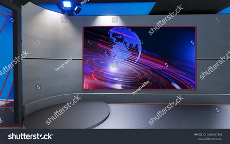 News Studio Backdrop Tv Shows On Stock Illustration 2202007881 ...