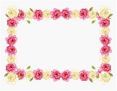 Background Pink Flower Border, HD Png Download - kindpng