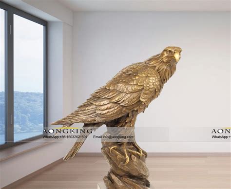 Pride Majestic Copper Powerful Brass Eagle Statue On Cliff Rock