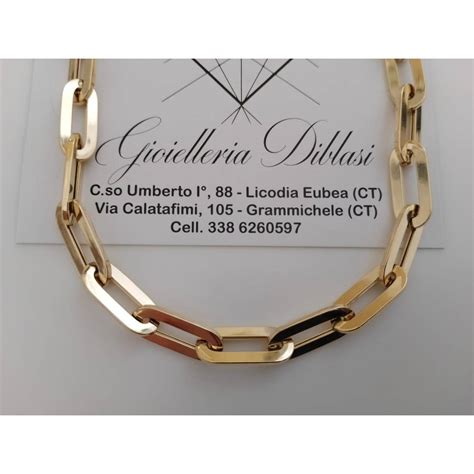 Collana A Catena Donna In Oro Giallo Karati Girocollo Collier