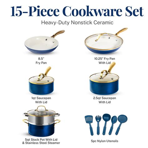 Gotham Steel Pc Ceramic Pots And Pans Set Non Stick Kitchen