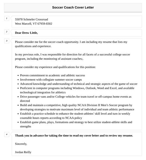 Soccer Coach Cover Letter Velvet Jobs