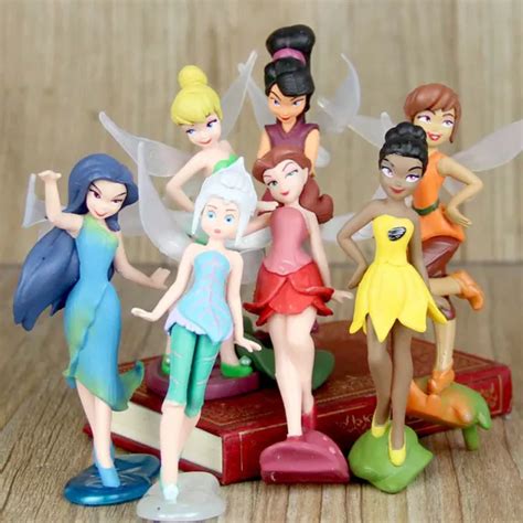 7pcs Tinker Bell Tinkerbell Fairy Fairies Figurines Figures Decor Toy