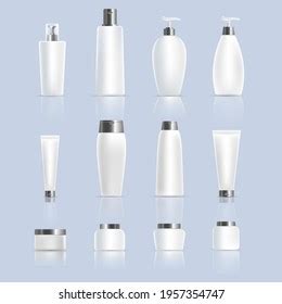 Cosmetic Bottles Set Vector Empty Plastic Stock Vector Royalty Free