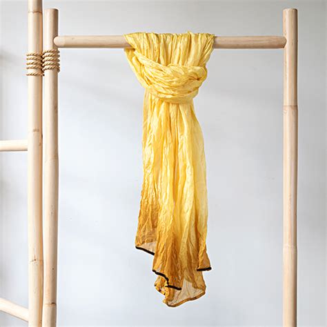 Sun Flower Ombre Hand Spun Silk Scarf - Artisan Textiles