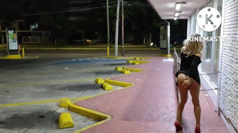 Exhibitionist Sissy Dildoing Her Ass In A Supermarket Public Parking