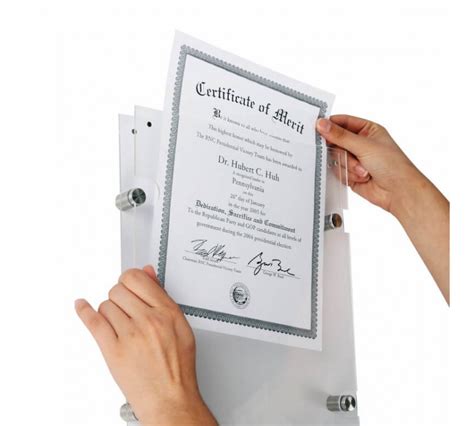 A3 Acrylic Wall Mounted Certificate Holder Acrylic Picture Frame
