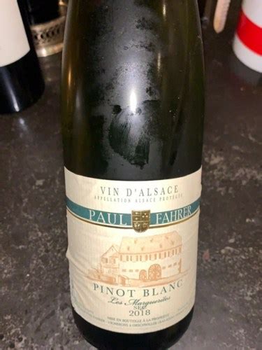 Paul Fahrer Pinot Blanc Les Marguerites Vivino