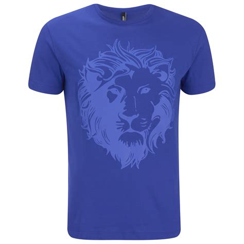 Versus Versace Men S Lion Print T Shirt Royal Blue Free Uk Delivery