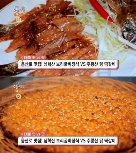 `생방송 오늘 저녁` 파주 심학산 보리굴비 청송 주왕산 닭떡갈비 등산로 맛집대결맛vs맛오늘방송맛집 부산일보