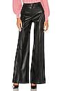 Alice Olivia Dylan Vegan Leather High Waist Wide Leg Pant In Black