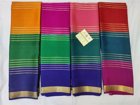 Embroidered Pure Mysore Silk Sarees 6 3 M With Blouse Piece At Rs