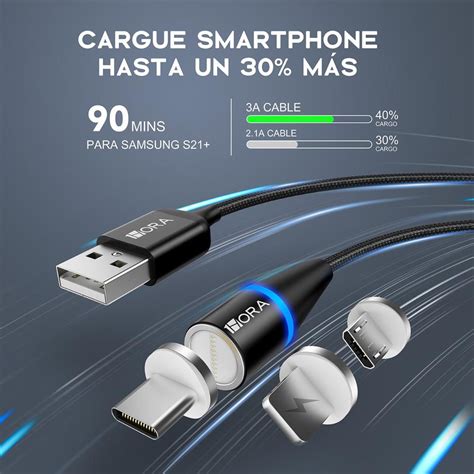 Cable Magnético Iman 3en1 Carga Rápida Usb V8 Ip N Éxito