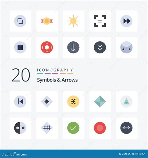 20 Symbols Arrows Flat Color Icon Pack Like Magic Symbolism Symbols