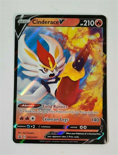 Mavin Cinderace V SWSH015 Ultra Rare Black Star Promo Pokemon TCG