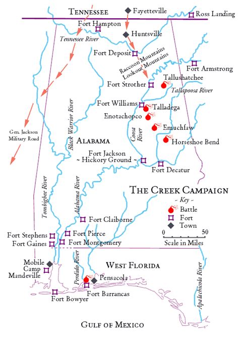 Alabama Trails War 1812 - Maps