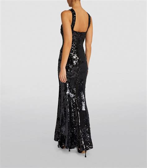 Womens Roland Mouret Black Embellished Sequinned Maxi Dress Harrods Uk