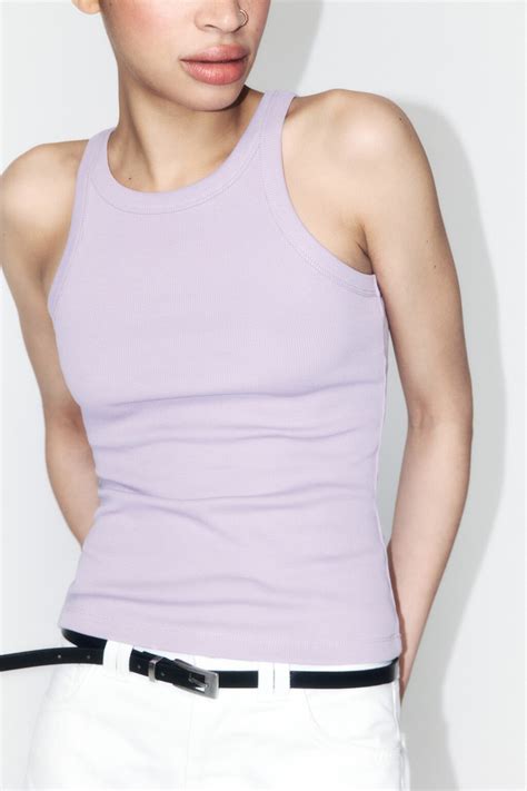 Майка tanktop облегающая в рубчик tanktop9col, цвет: сиреневый (87) по ...