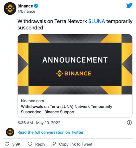 Binance Exchange Sospende Momentaneamente I Prelievi Di Luna