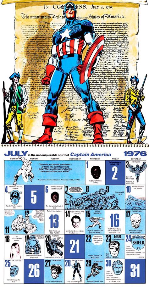 The Mighty Marvel Bicentennial Calendar