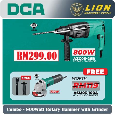 DCA PROMOTION COMBO AZC05 26B 800W Rotary Hammer Free DCA ASM03 100A