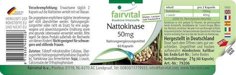 Fairvital Nattokinase Mg Capsules Vegan High Dosage Capsules